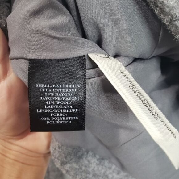 Ann Taylor Wool Blend Zip up Gray Jacket Size Extra Small - Picture 8 of 13